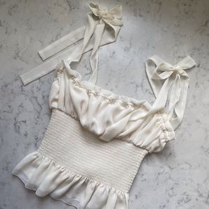 Aritzia Wilfred Soft Girl Tie Up Cinched Tank